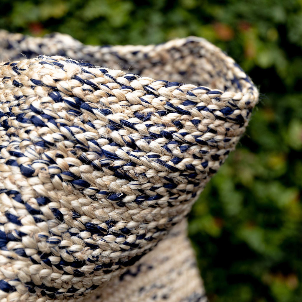 dinajpur basket - indigo / blonde jute